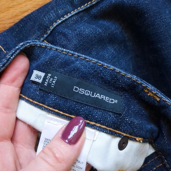 [SOLD] Dsquared Made In Italy Luxury Straight Leg Low Rise Dark Wash Jeans - Picture 6 of 16